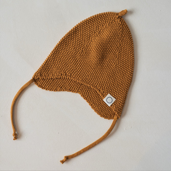 Knitted new born hat Mustard