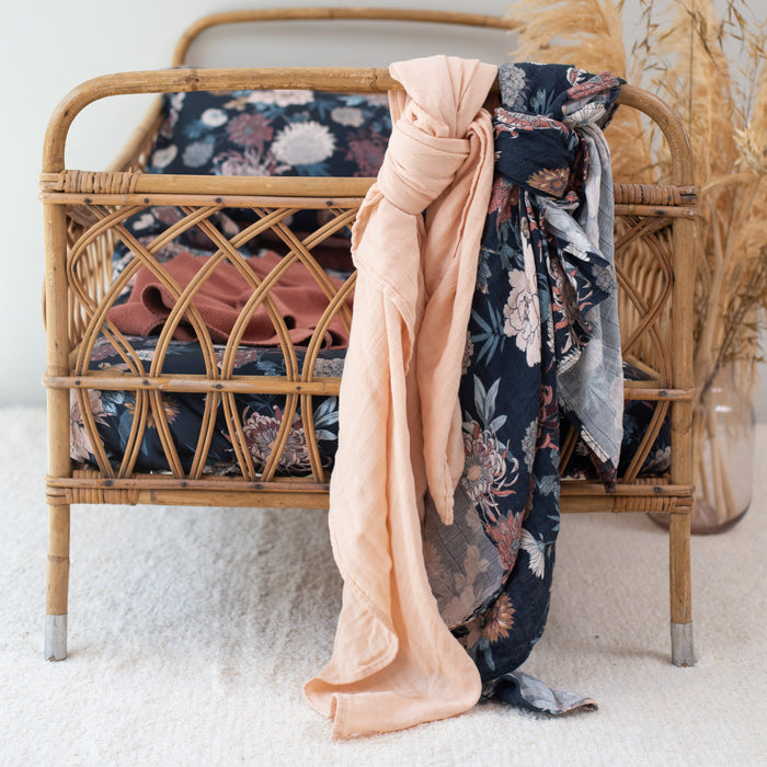 Poppy muslin swaddles